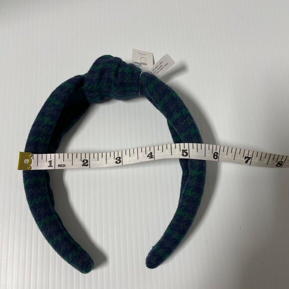 J. Crew Houndstooth Blue Green Knotted Headband NWT - Picture 8 of 9